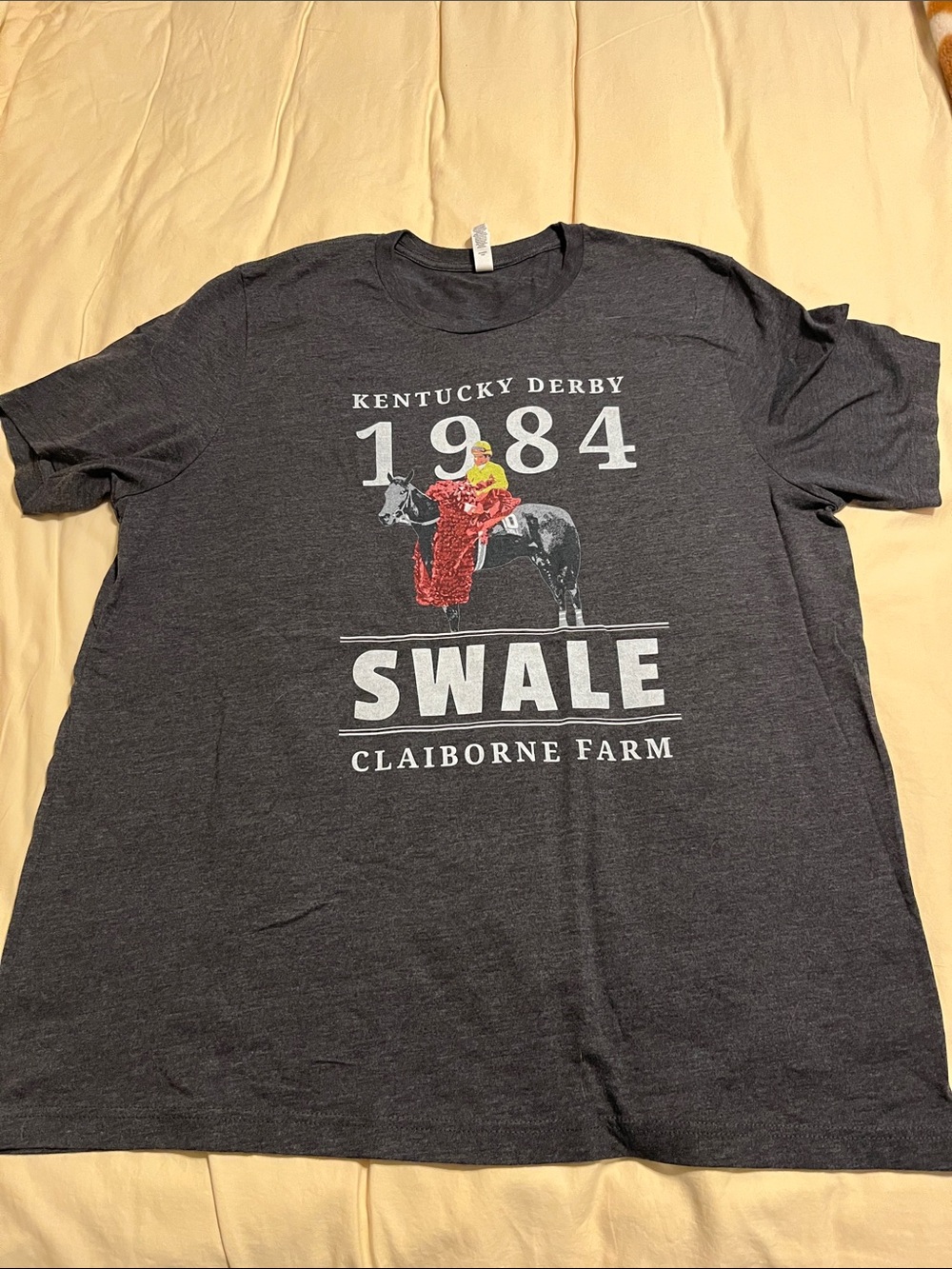 Bella Canvas Charcoal Kentucky Derby 1984 Swale Graphic Tee